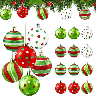 Immagine prodotto di Palline di Natale in plastica, confezione da 12 pezzi, diametro 6 cm, decorazioni per l'albero di Natale, ideali per le festività natalizie
