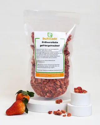 Produktbild von 500 g Gefriergetrocknete Erdbeerstücke | Erdbeere | Trockenfrüchte |