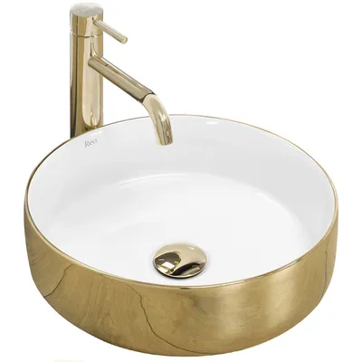 Zdjęcie produktu dla Umywalka Ceramika Nablatowa SAMI GOLD/WHITE