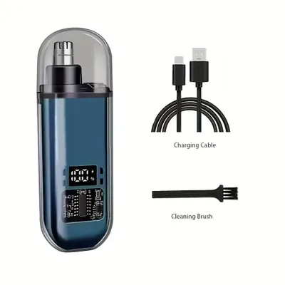 Produktbild von Nasenhaartrimmer tragbar, wiederaufladbar, für Nase und Ohren, USB-C – Blau