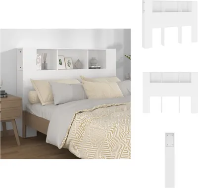 Immagine prodotto di vidaXL Testiera con ripiani bianca 140x18,5x104,5 cm - Testate e piedi