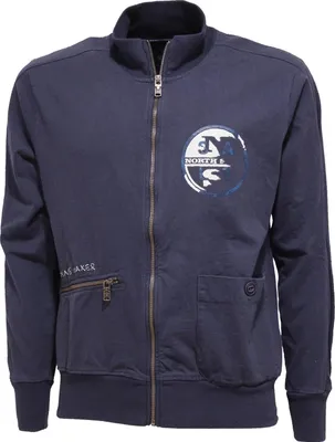 Immagine prodotto di 7724T felpa uomo NORTH SAILS blu delave' full zip coton sweatshirt Cotone men