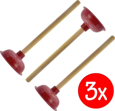 Produktbild von 3er Set Pömpel Saugglocke Ausgussreiniger Abflußreiniger Gummistampfer Pümpel