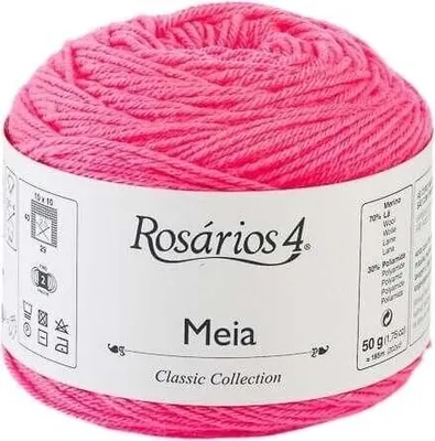 Produktbild von Rosários 4 Meia 34 Neon Pink Strickgarn