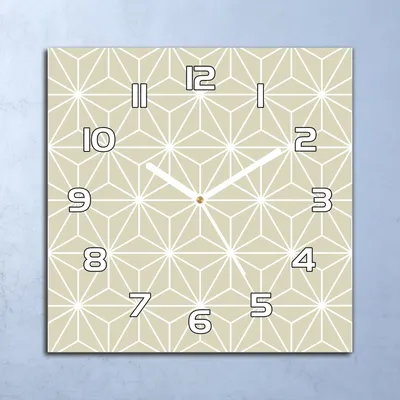 Produktbild von Deko Glasuhr Wanduhr 30x30 Geometrische Textur Quarz Küchenuhr Bürouhr