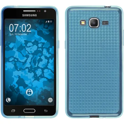 Produktbild von PhoneNatic Case kompatibel mit Samsung Galaxy Grand Prime - hellblau Silikon Hülle Iced + 2 Schutzfolien