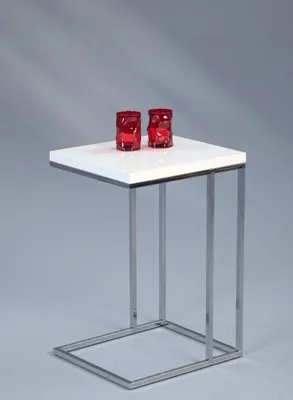 Produktbild von Beistelltisch Michi in weiß - Metall verchromt - 38 x 43 x 62.5 cm