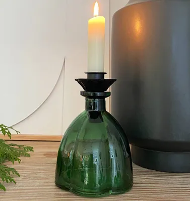 Produktbild von Kerzenhalter für Flaschen Schwarz Kerzenhalteraufsatz Flaschenaufsatz Antik-Stil