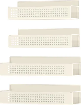 Produktbild von Gewürzregal magnetisch, 4er Set, 2 große und 2 kleine Regale, Magnetregal ohne Bohren, Kühlschrank, cremeweiß