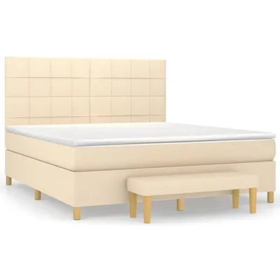 Produktbild von Boxspringbett mit Matratze Creme 160x200 cm Stoff