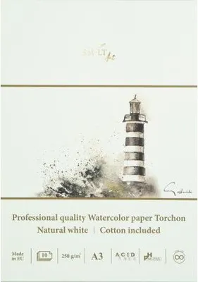 Produktbild von SMLT Aquarellblock professionell A3 Papier 250g 10 Blatt Wasserfarbe