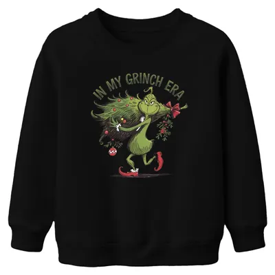 Produktbild von In My Grinch Era Weihnachten lustig Geschenk Kinder Sweatshirt Pullover, Schwarz, 104