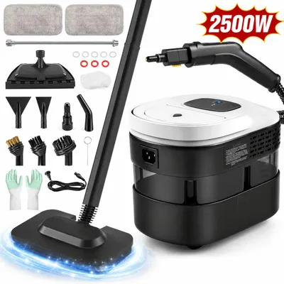 Produktbild von Dampfreiniger, 2500W Hand Dampfreiniger für alles mit 15 Zubehör, 4.5 bar Dampfdruck 1,6L Tank,Tragbarer Steam Cleaner für Fenster, Küche, Boden, Auto
