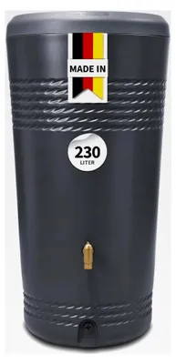 Produktbild von Milo 2in1 Regentonne 230 Liter Graphitgrau mit Pflanzschale - Wandtank, Wassertank, Regenfass, Wasserbehälter für den Garten