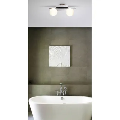 Immagine prodotto di Plafoniera LED, cromo, vetro, opale, design, spot rotondi