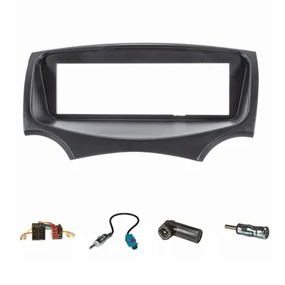 Produktbild von Radioblende Set kompatibel mit Ford KA RU8 Bj.2009-2017 schwarz mit Radioadapter ISO Fakra Antennenadapter DIN ISO