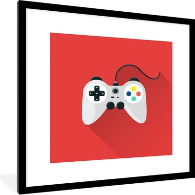Produktbild von MuchoWow® Gerahmtes Poster Controller - Spiele - Rot 40x40 cm - Poster mit Schwarzem Bilderrahmen Wandposter Rahmen Foto Bilder - Poster - Plakat im Rahmen