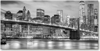 Produktbild von Tulup® Leinwandbild - 140x70 cm - Wandkunst - Drucke auf Leinwand - Leinwanddruck  - Sehenswürdigkeiten & Architektur - Schwarzweiß - Manhattan New York