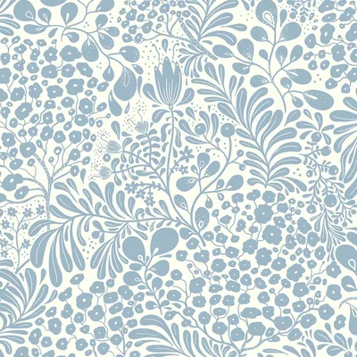 Imagen del producto de Papel tapiz adhesivo con motivos florales, color azul y beige, de 44x300 cm, resistente al agua, ideal para salones