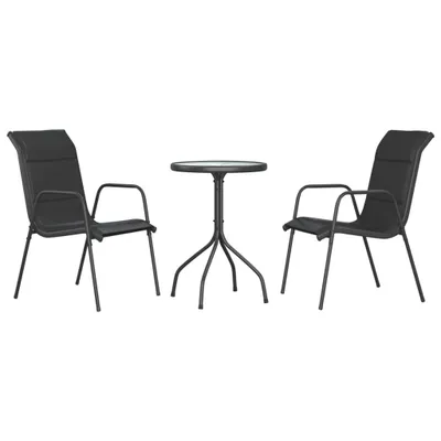 Produktbild von 3-tlg. Garten-Essgruppe Schwarz Stahl