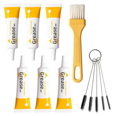 Schmierfett-Set 6×10 g + 6 Pinsel, lebensmittelecht, -20 bis +120 °C
