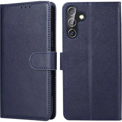 Obrázek produktu pro Obal na mobil Samsung Galaxy A54 5G, skládací, kožený, s kapsou na karty, stojánek, modrá barva