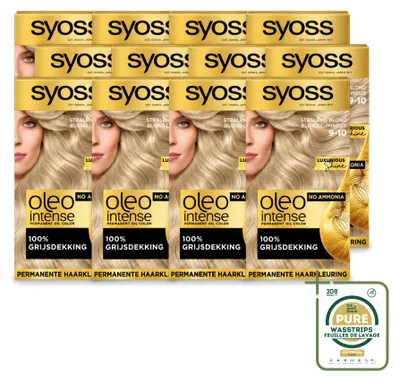 Obrázek produktu pro 12 kusů barvy na vlasy Syoss Oleo Intense 9-10 – zářivá blond – bez amoniaku – balení