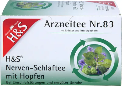 Zdjęcie produktu dla H&S Herbatka lecznicza nr 83 Herbatka na nerwy i sen z chmielem, 20 saszetek