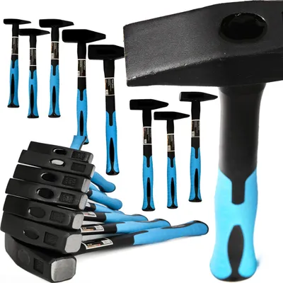 Produktbild von KRAFT&DELE | Schlosserhammer-Satz, 8tlg, Fiberglasstiel, Hammer-Set
