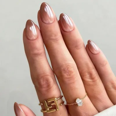 Produktbild von Press On Nails Mandelform Braun 24 Stück mit Klebetabs & Feile