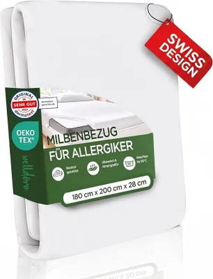 Imagen del producto de Funda para colchón antiácaros, tamaño 180x200x28 cm, de alta calidad, ideal para personas con alergias