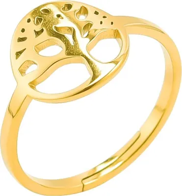 Produktbild von Regenbogen, Silber und Gold verstellbare Ringe mit Lebensbaum-Motiv Gold