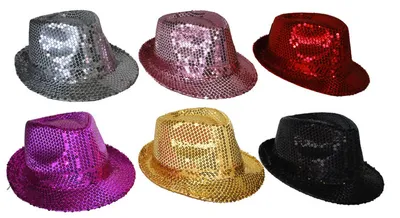Produktbild von Glitzernder Popstar Hut mit Pailletten | Schwarz