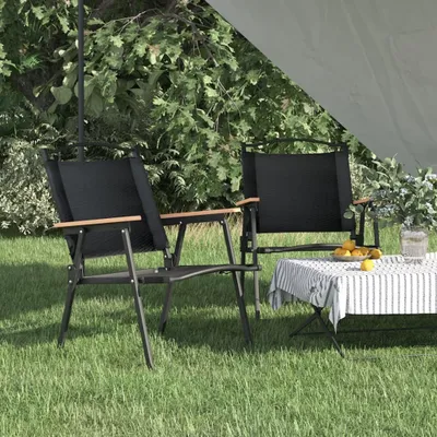 Obrázek produktu pro The Living Store Kempingové židle 2 ks černé 54x55x78 cm Oxford tkanina
