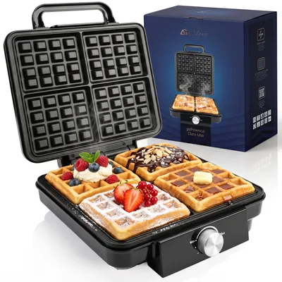 Produktbild von Waffeleisen 2300W für 4 Belgische Waffeln XXL Waffelautomat Antihaft Temperaturregler