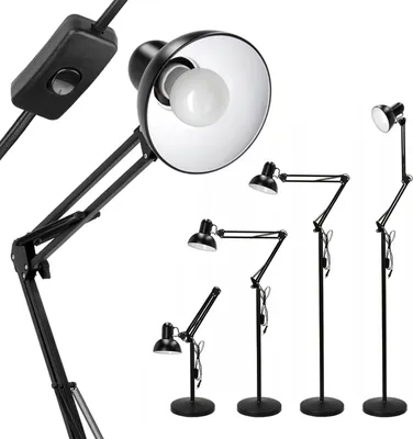 Produktbild von AURIQ ST SCHWARZ Stehleuchte 2m mit verstellbarem Arm Metall schwarz 1xE27 Modern