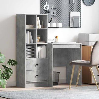 Produktbild von Möbel Schreibtisch Beton Grau 105,5 x 50 x 127 cm 2 stk. - Schreibtische &2908
