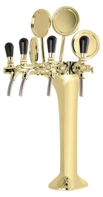 Produktbild von Schanksäule Gold 4-leitig für Bars – nur die Säule, ohne Zapfhähne