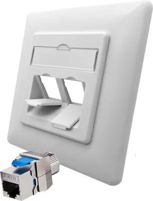 Produktbild von ARLI Set: Cat8.1 Netzwerkdose 1 Port ( 1x Anschlussrahmen + 1x Keystone CAT8.1 ) - Cat8 Set