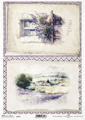 Zdjęcie produktu dla Papier ryżowy do decoupage A4 ITD-R2237 lawenda, krajobraz