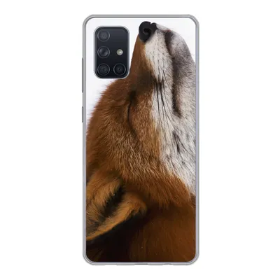 Produktbild von MuchoWow® Handyhülle Schutzhülle Hülle für Samsung Galaxy A51 Fuchs - Nase - Weiß Silikon Softcase Handy Hülle - Schutzabdeckung