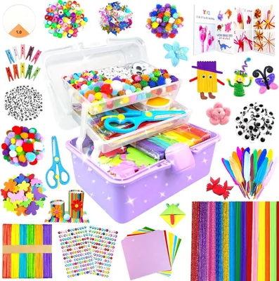 Produktbild von Bastelset für Kinder – Kreatives Material – 3000-teiliges Set – 27 cm – Lila