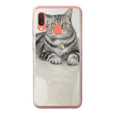 Produktbild von MuchoWow® Handyhülle Schutzhülle Hülle für Samsung Galaxy A20e Katze - Grau - Tier - Mädchen - Kinder - Jungen - Kind Silikon Softcase Handy Hülle - Abdeckung