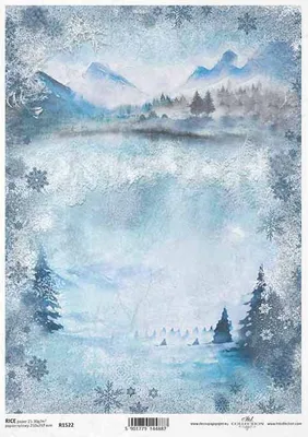 Produktbild von ITD Reispapier Decoupage Bastelpapier Softpapier Serviettentechnik, R1522 Wintergebirgscollage