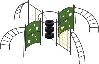 Produktbild von Spielplatz Balanceübergänge Kletternetze Schwebebrücken HangelstangenSpielbrücke