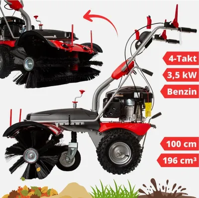 Produktbild von Benzin Kehrmaschine 3,5 kW 4-Takt-OHV-Motor 100 cm Bürste Straßenkehrmaschine