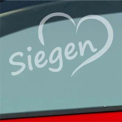 Produktbild von Auto Aufkleber Siegen Herz Stadt City Love Liebe Heimat 13,5x8 cm Milchglas Sticker Heckscheibenaufkleber