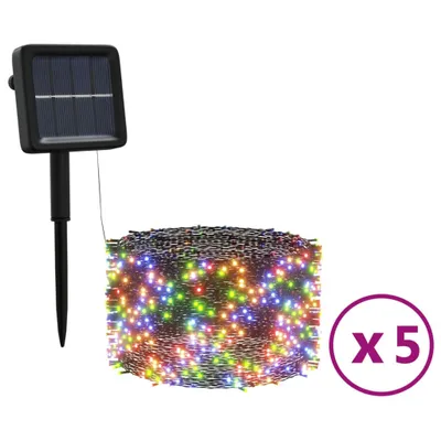 Zdjęcie produktu dla Solarne lampki dekoracyjne, 5 szt., 5x200 LED, kolorowe