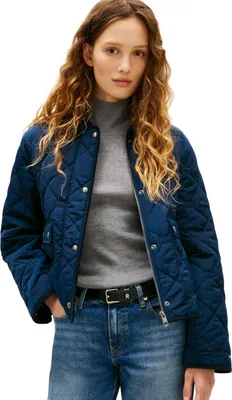 Produktbild von Tommy Hilfiger Damen Steppjacke Padded Flag Wasserabweisend, Blau (Dark Night Na