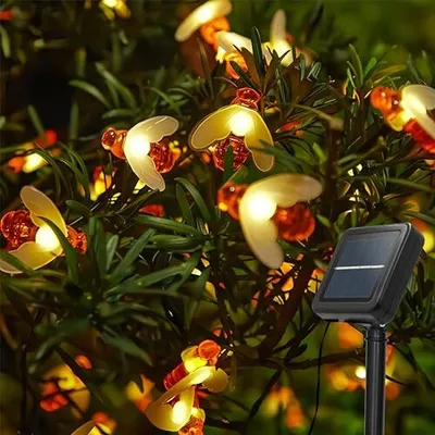 Produktbild von Solarfee Lichter im Freien, Bienenlichter, 50 LEDs, 7 m, 8 Modi, wasserdicht